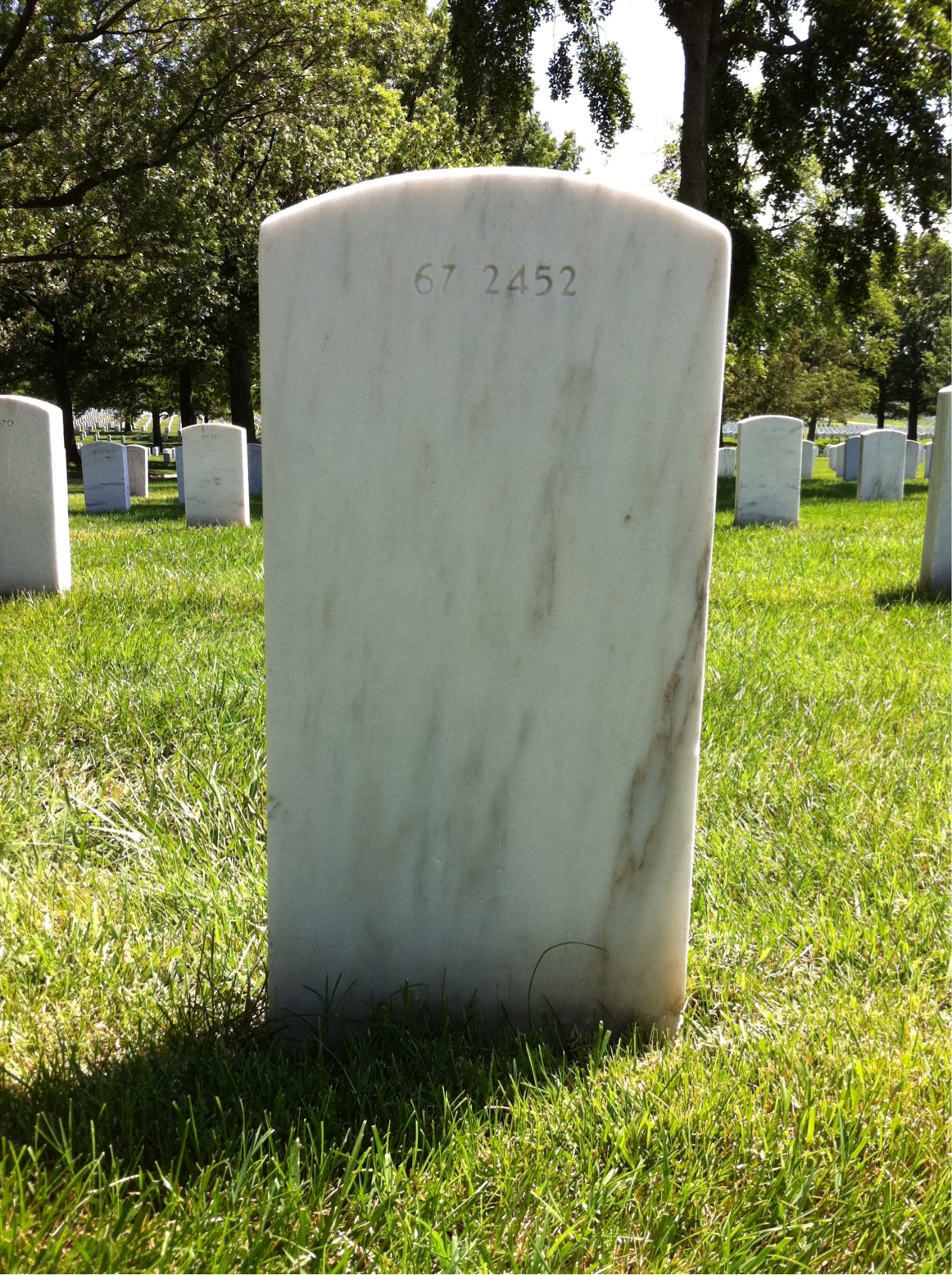 Back of headstone — William A Plummer