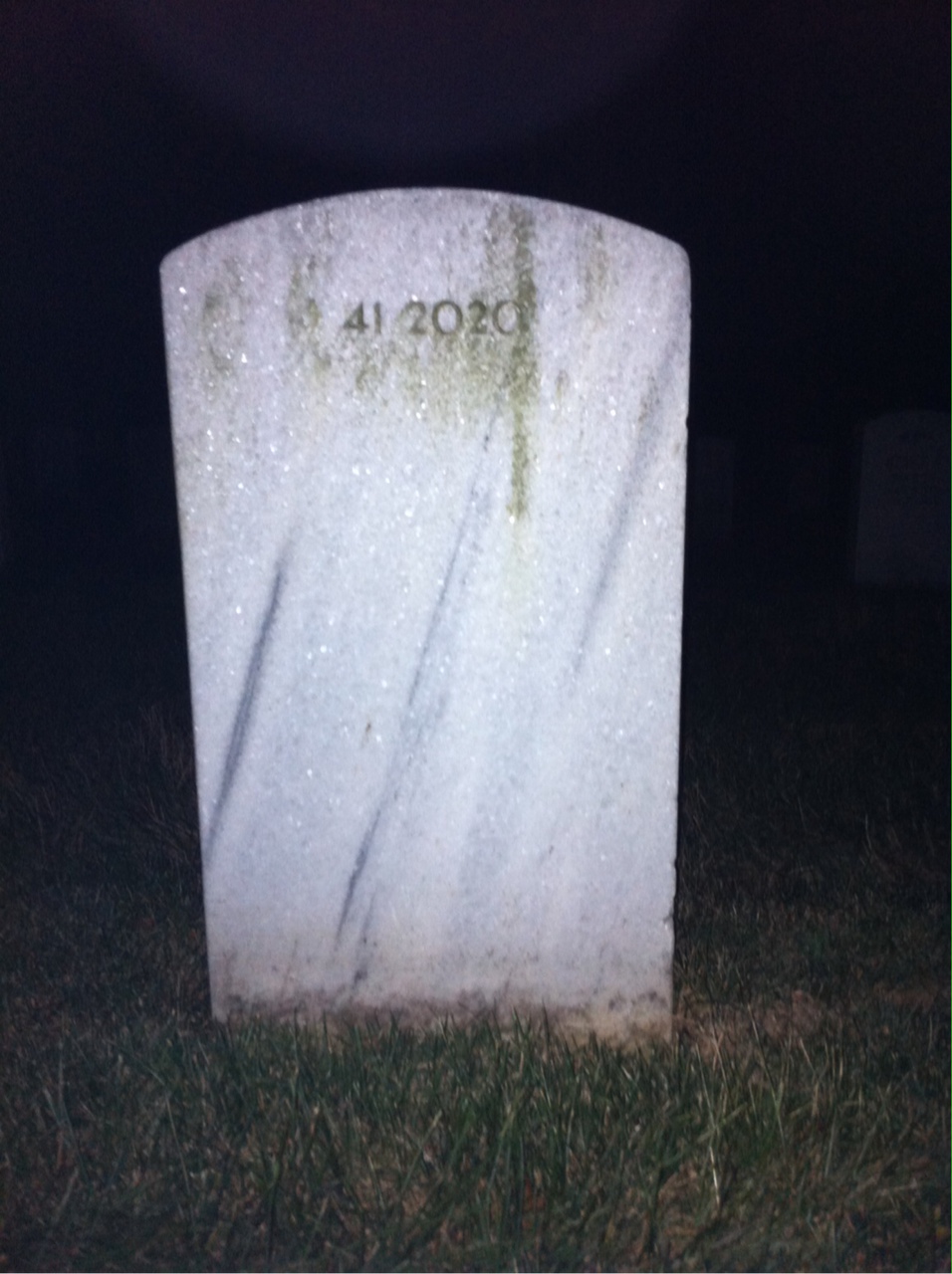 Back of headstone — Arthur Lee Strauther
