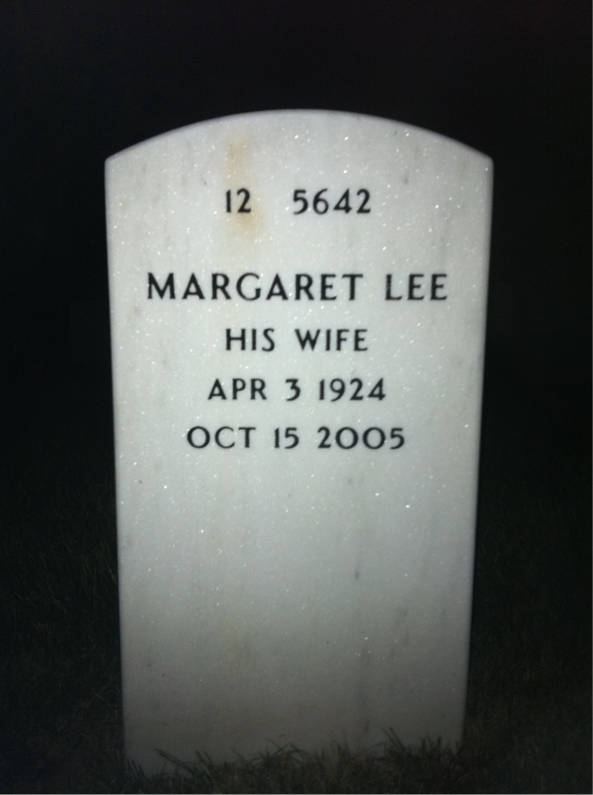 Back of headstone — Jack Fetterly