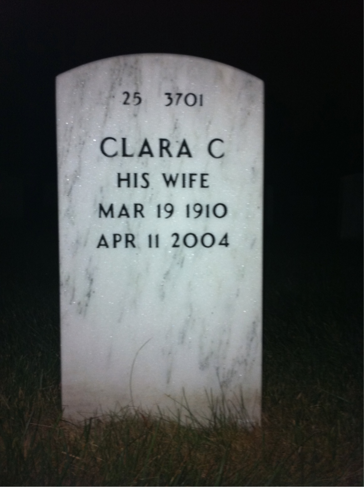 Back of headstone — William Wyatt