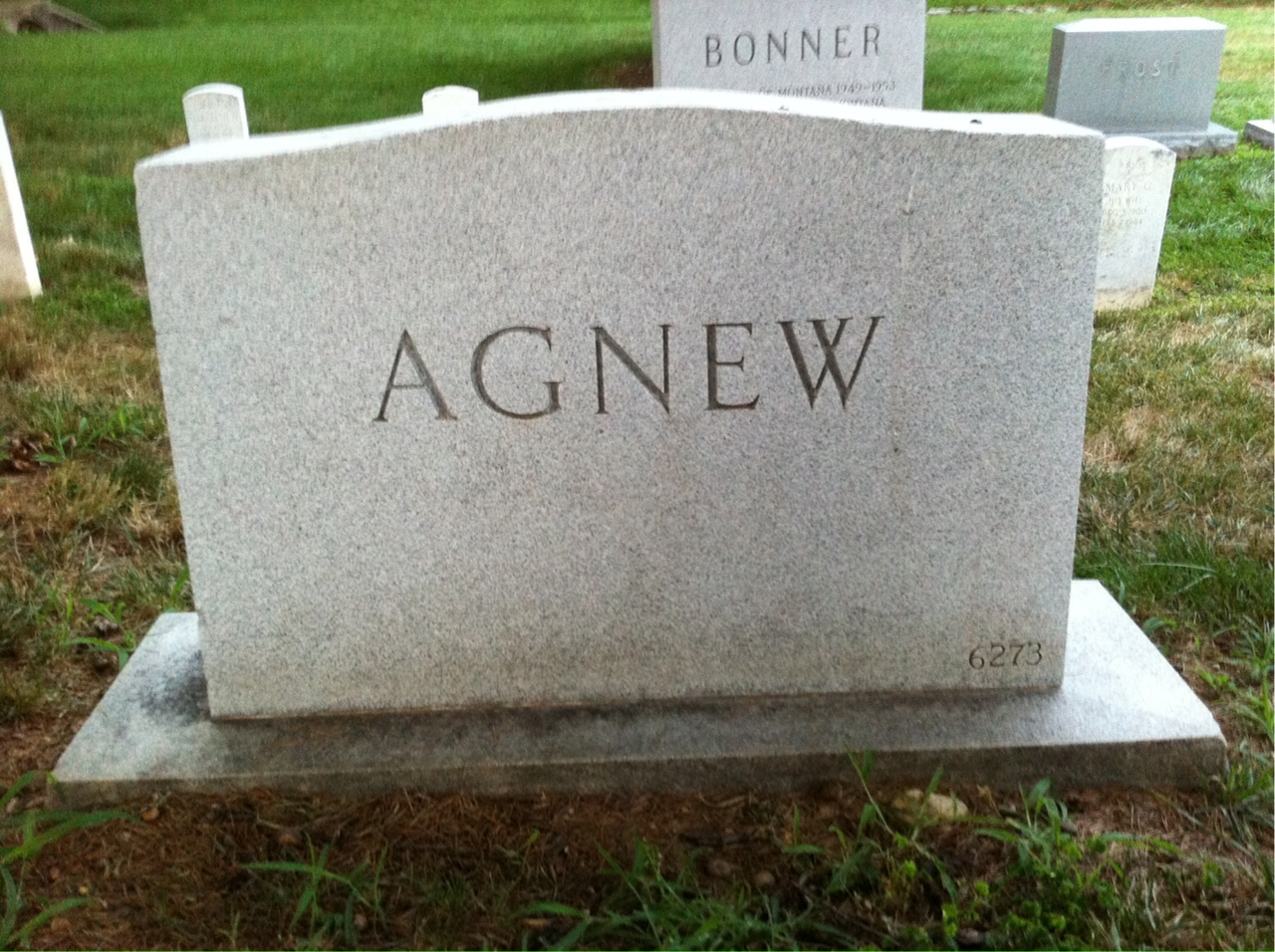 Back of headstone — Anita Agnew