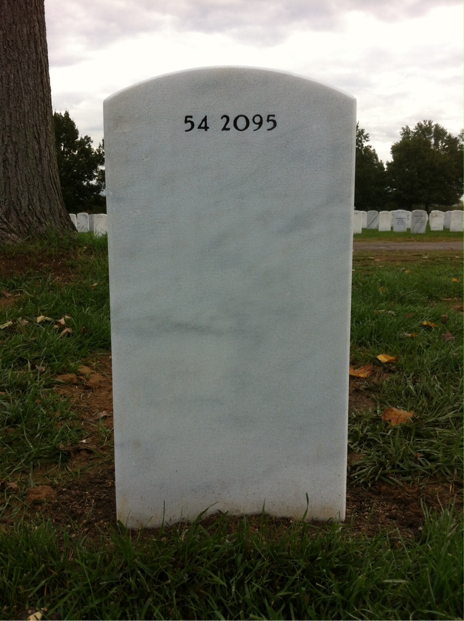 Back of headstone — William M Brooks