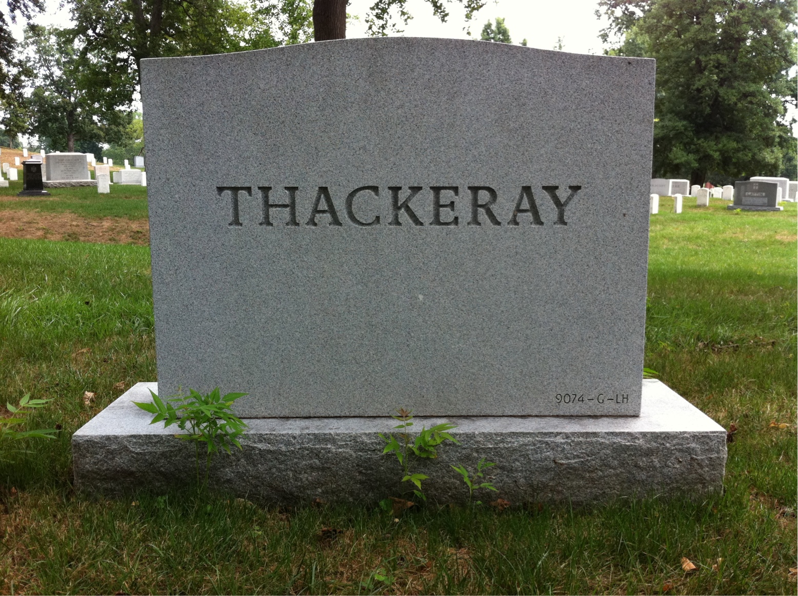 Back of headstone — Donald Thackeray