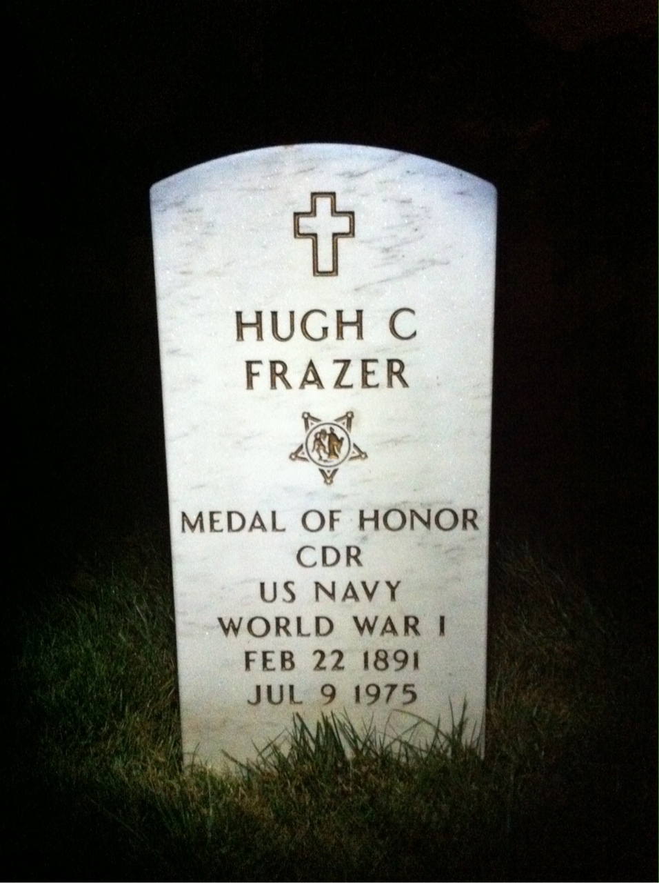 Headstone shared by 2 interments, including Hugh Carroll Frazer
