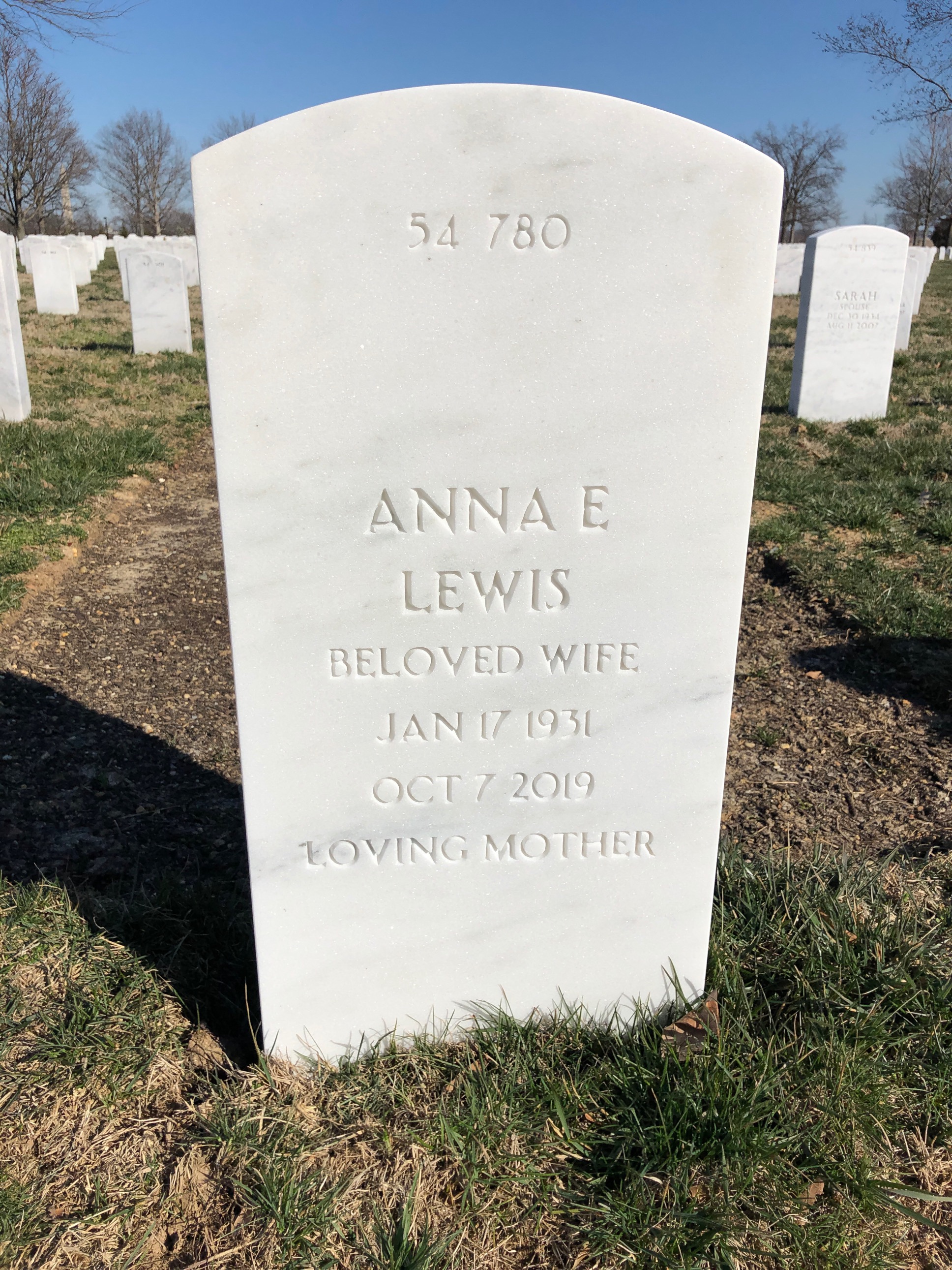Back of headstone — Francis Lewis