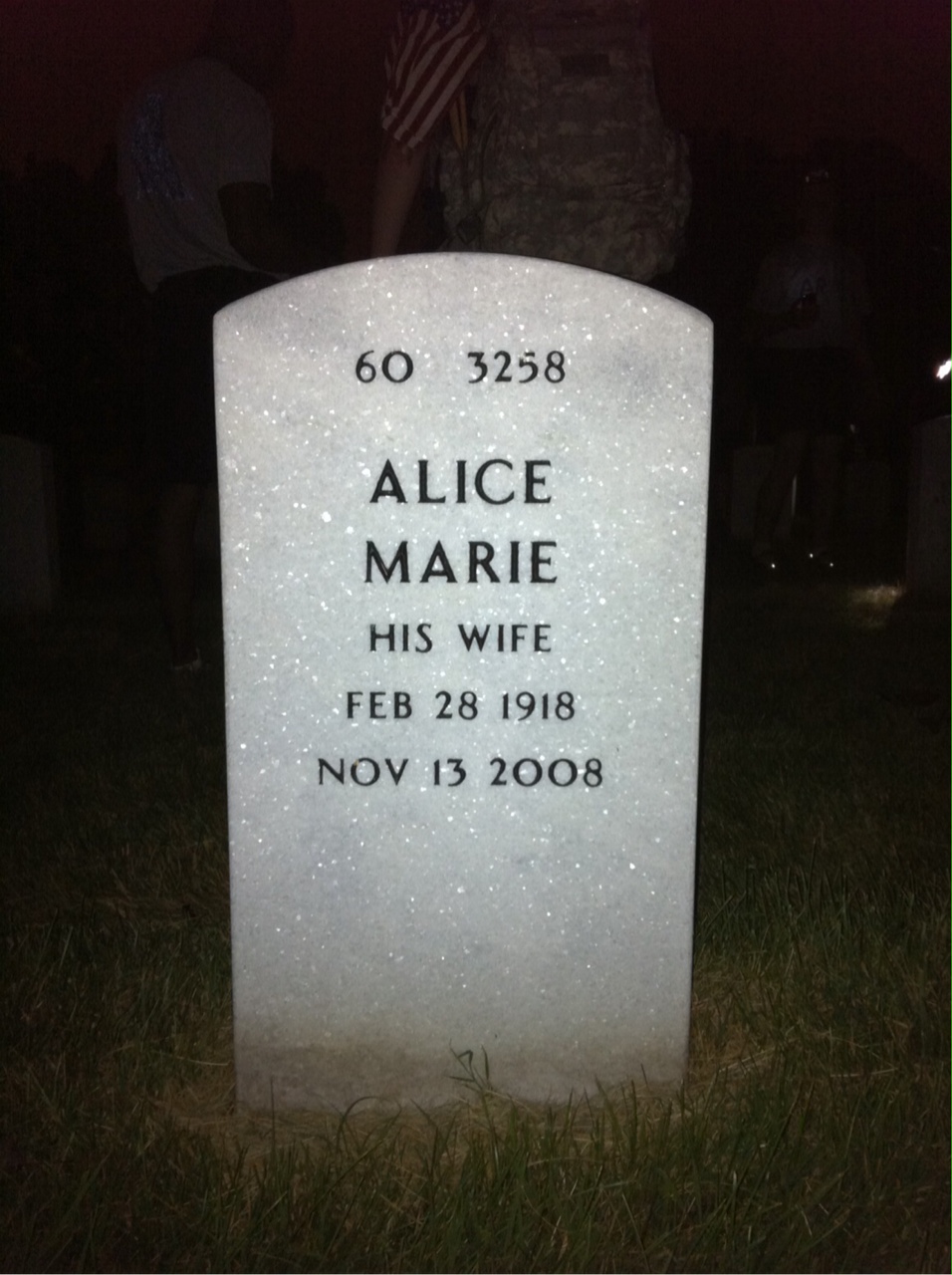 Back of headstone — David Griffin