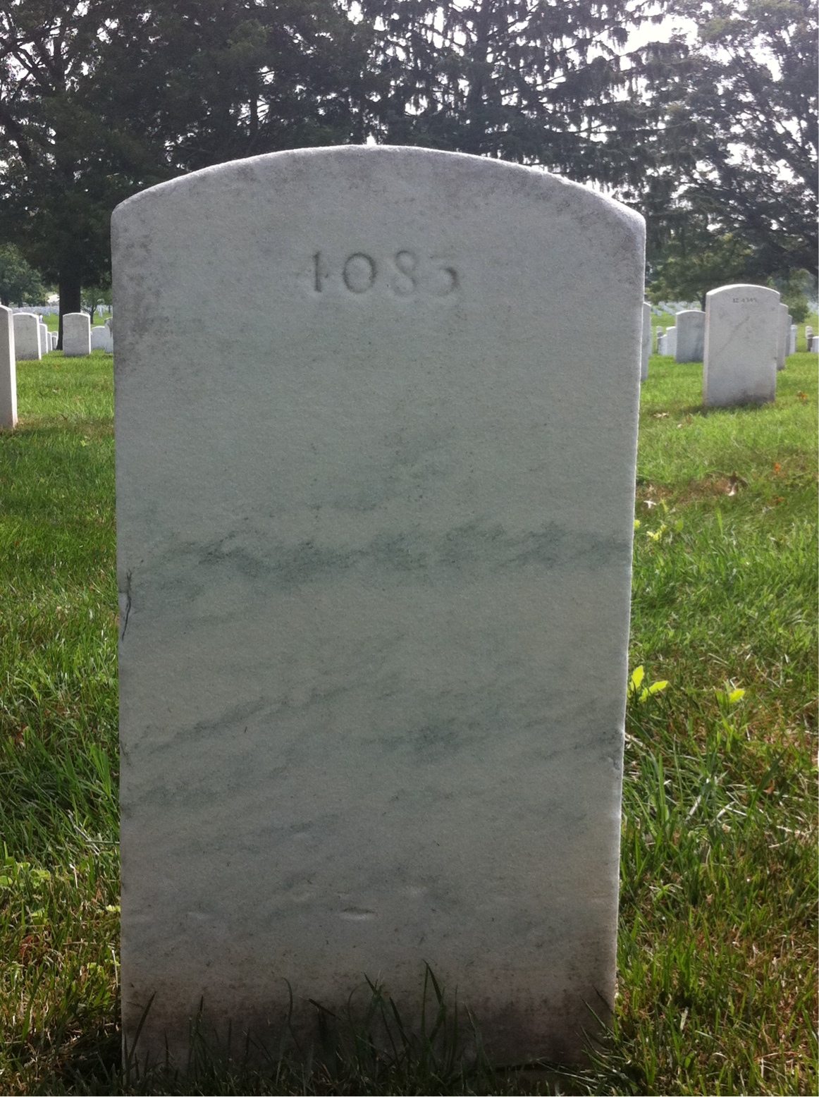Back of headstone — Alfred Barber