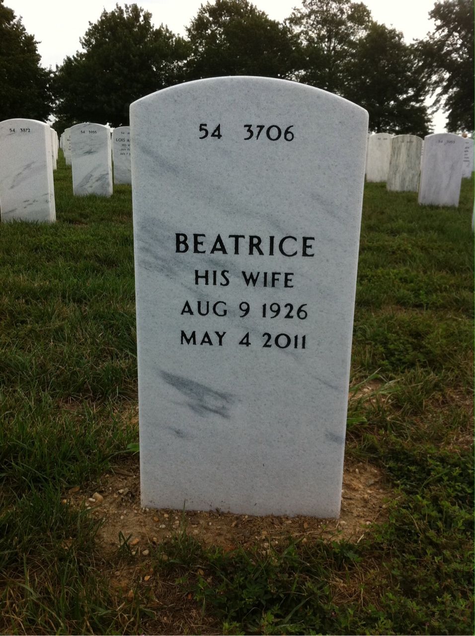 Back of headstone — John Galko