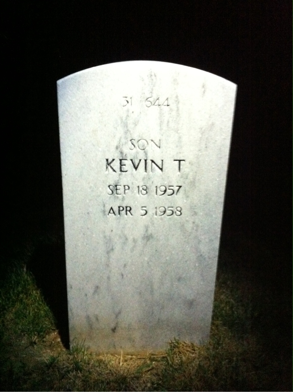 Back of headstone — Charles Collins