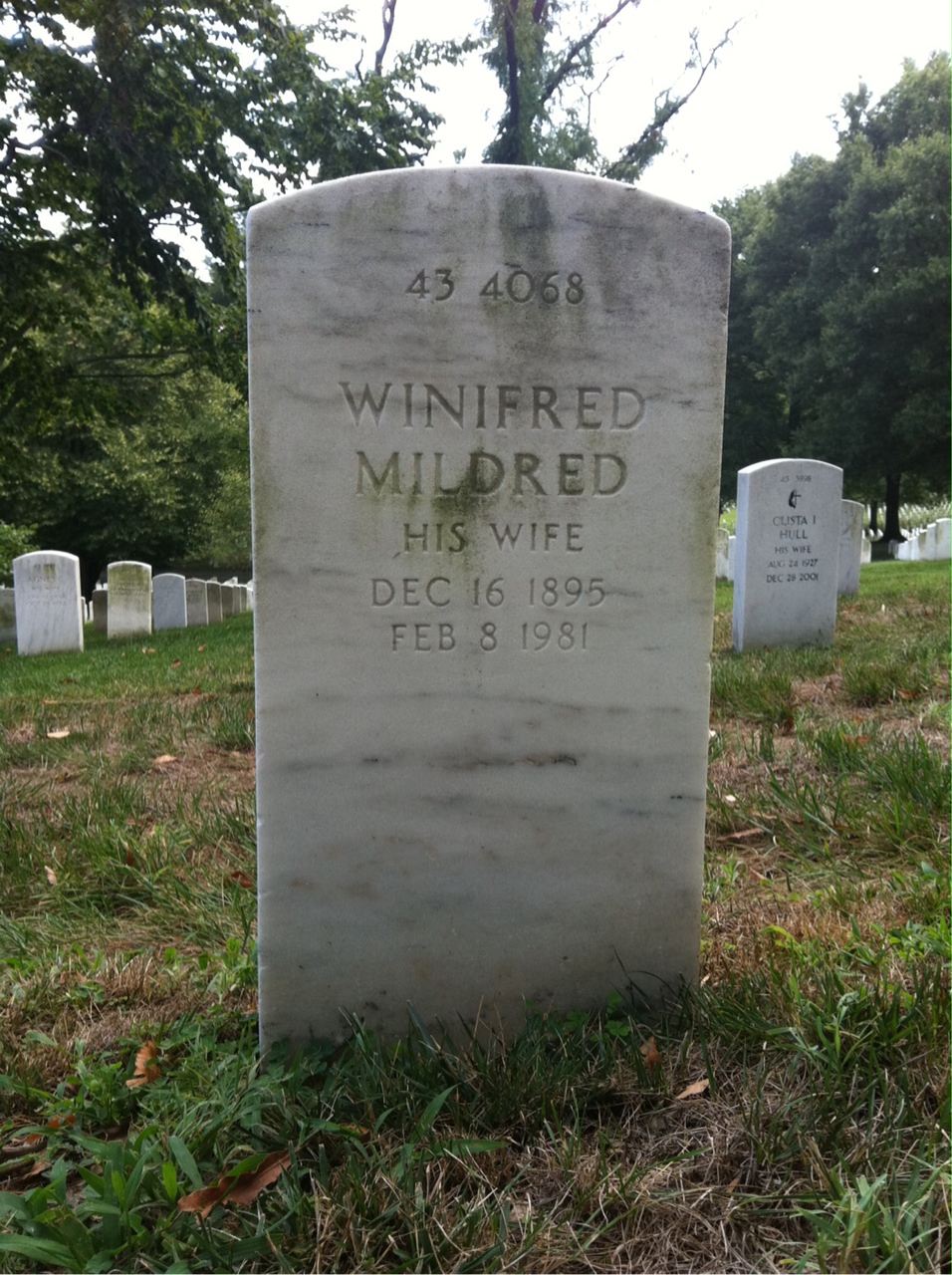 Back of headstone — Norton Crockett