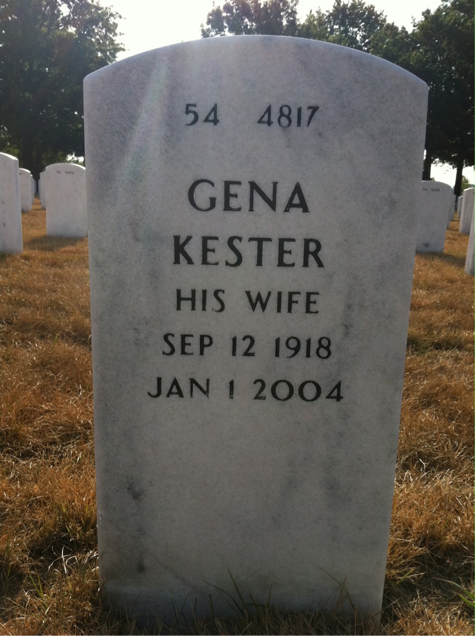Back of headstone — Claude Leslie