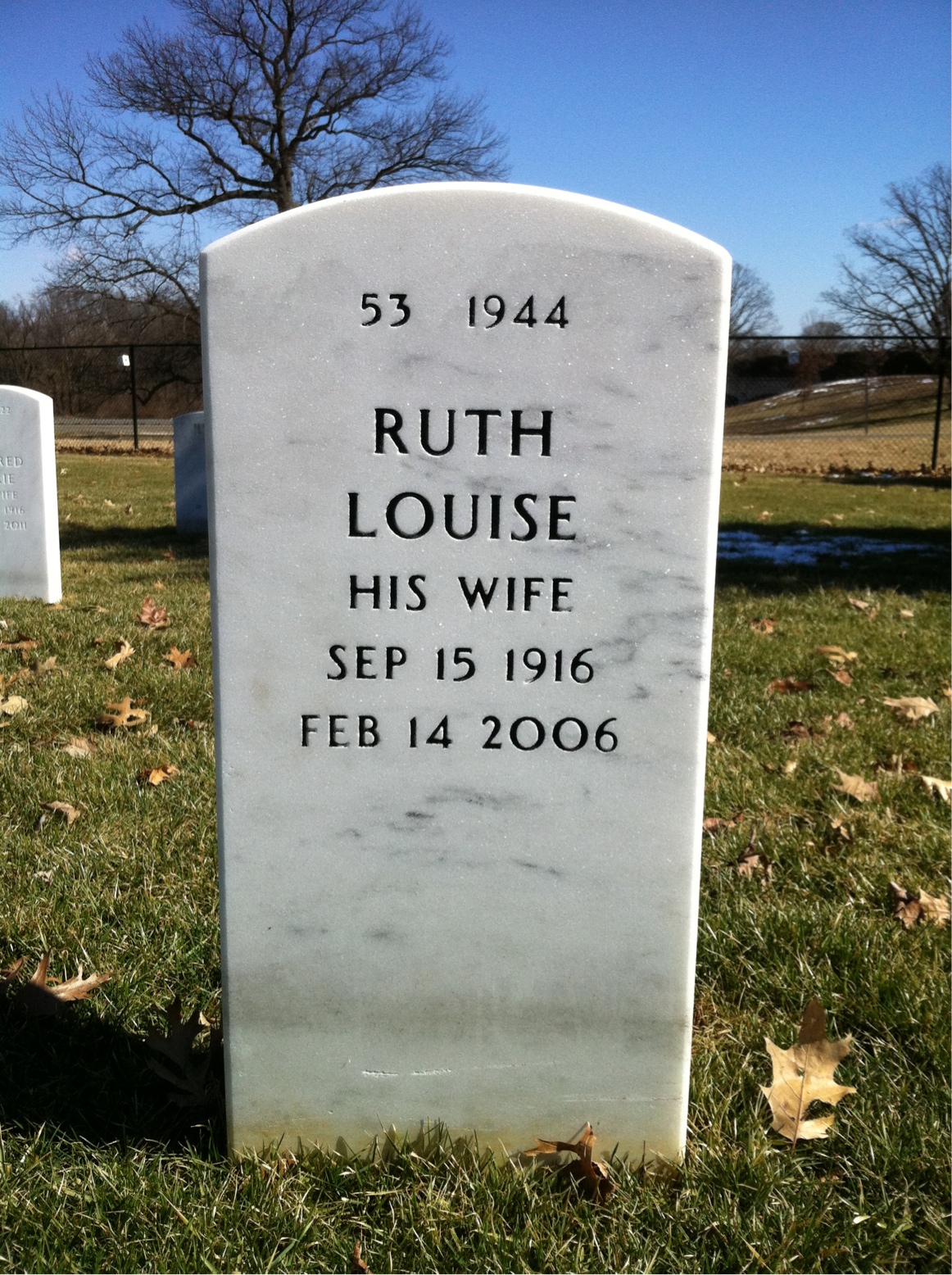 Back of headstone — Erwin Hahn