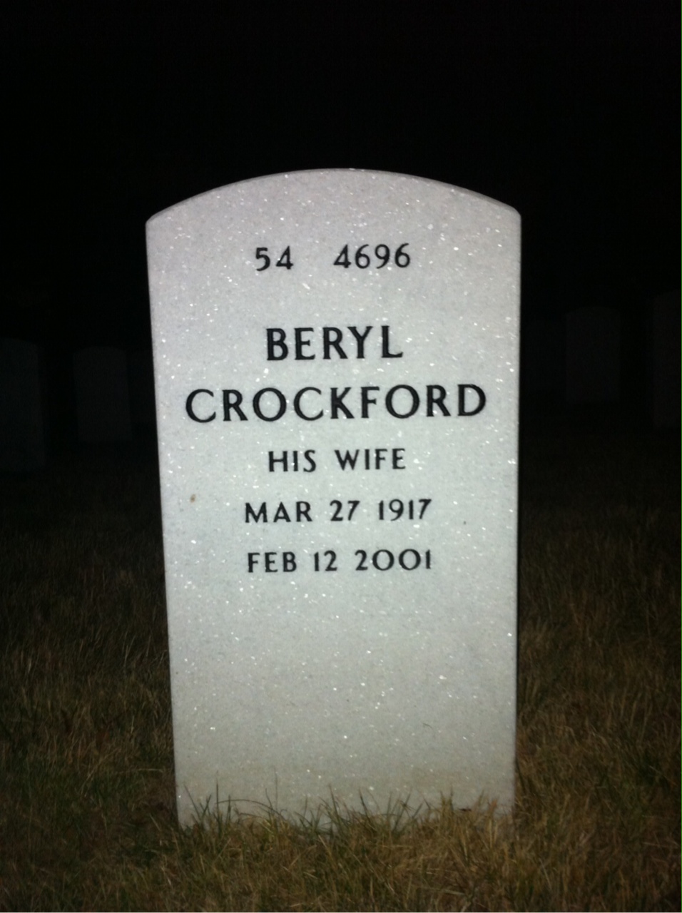 Back of headstone — Nelson Tobey