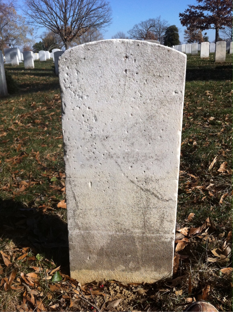 Back of headstone — Benjamin Atherton