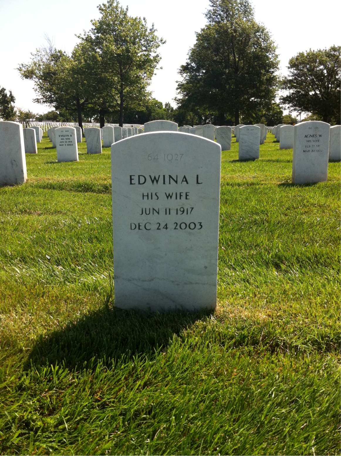 Back of headstone — Robert Grandinetti