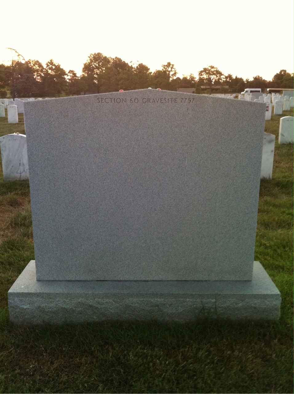 Back of headstone — Justin Joseph Galewski