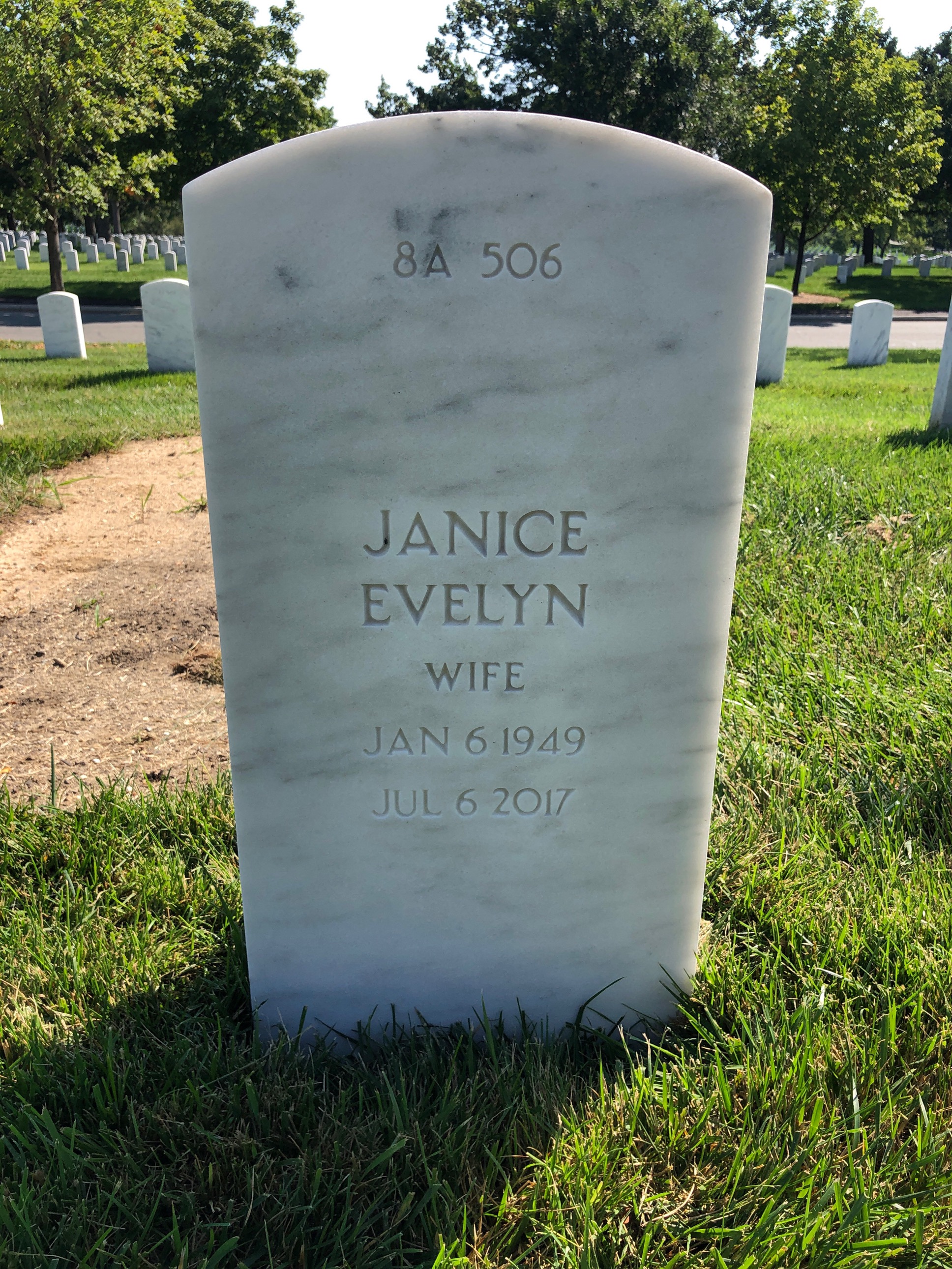 Back of headstone — Sherrill Moore