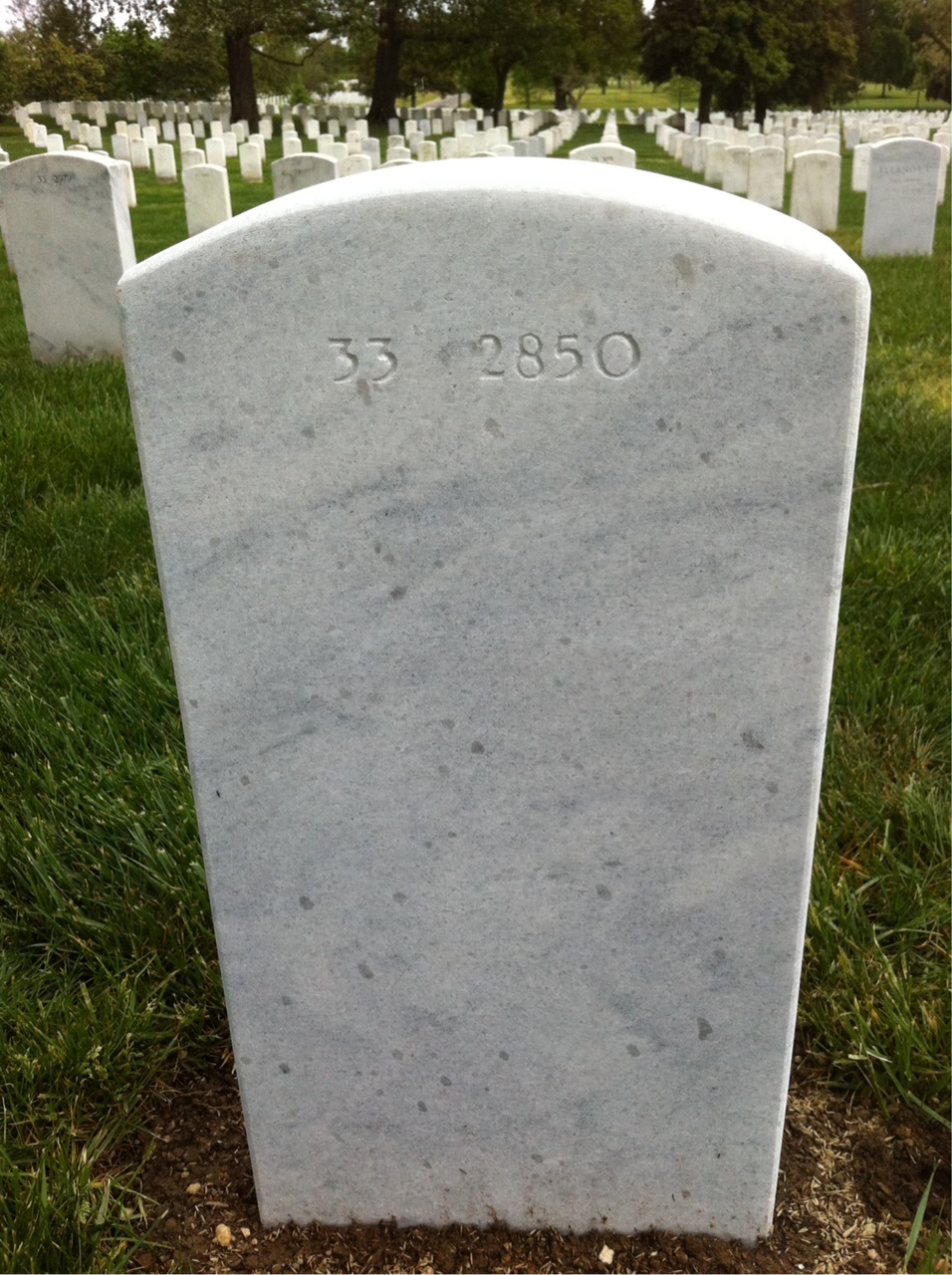 Back of headstone — William Baugh