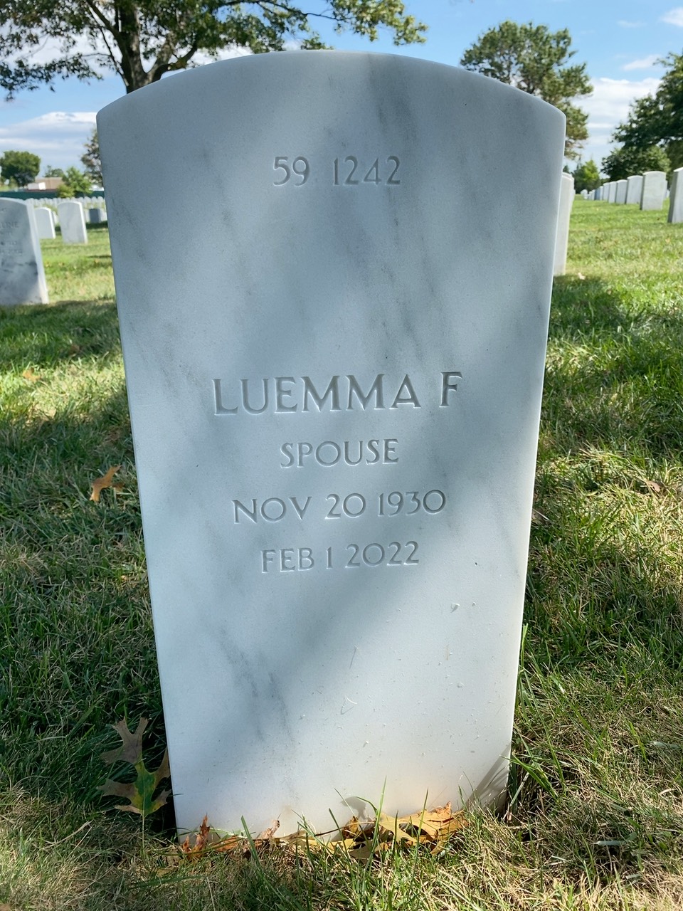 Back of headstone — Robert Mckean