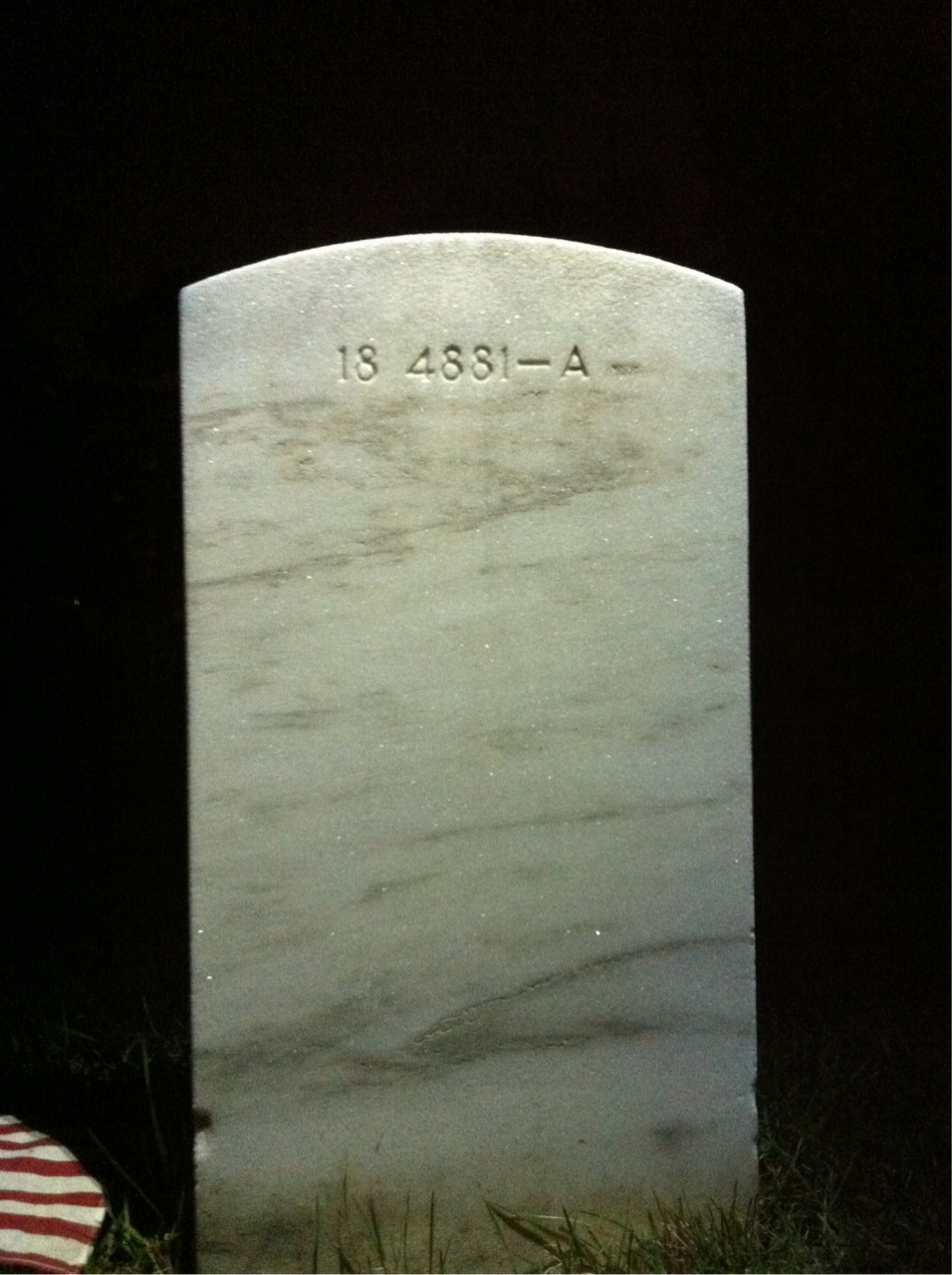 Back of headstone — Vernon Mills