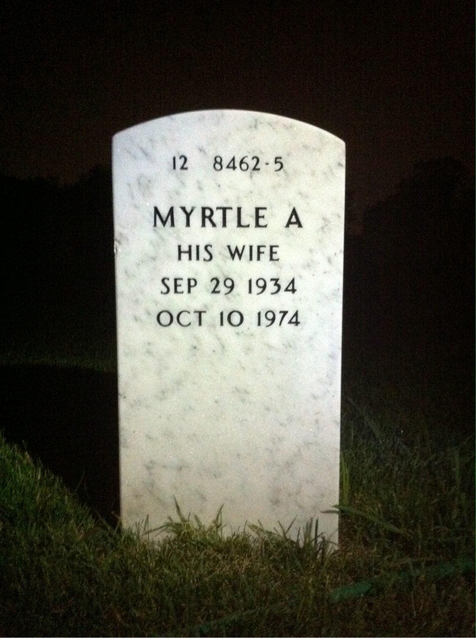Back of headstone — Norman Jimmerson