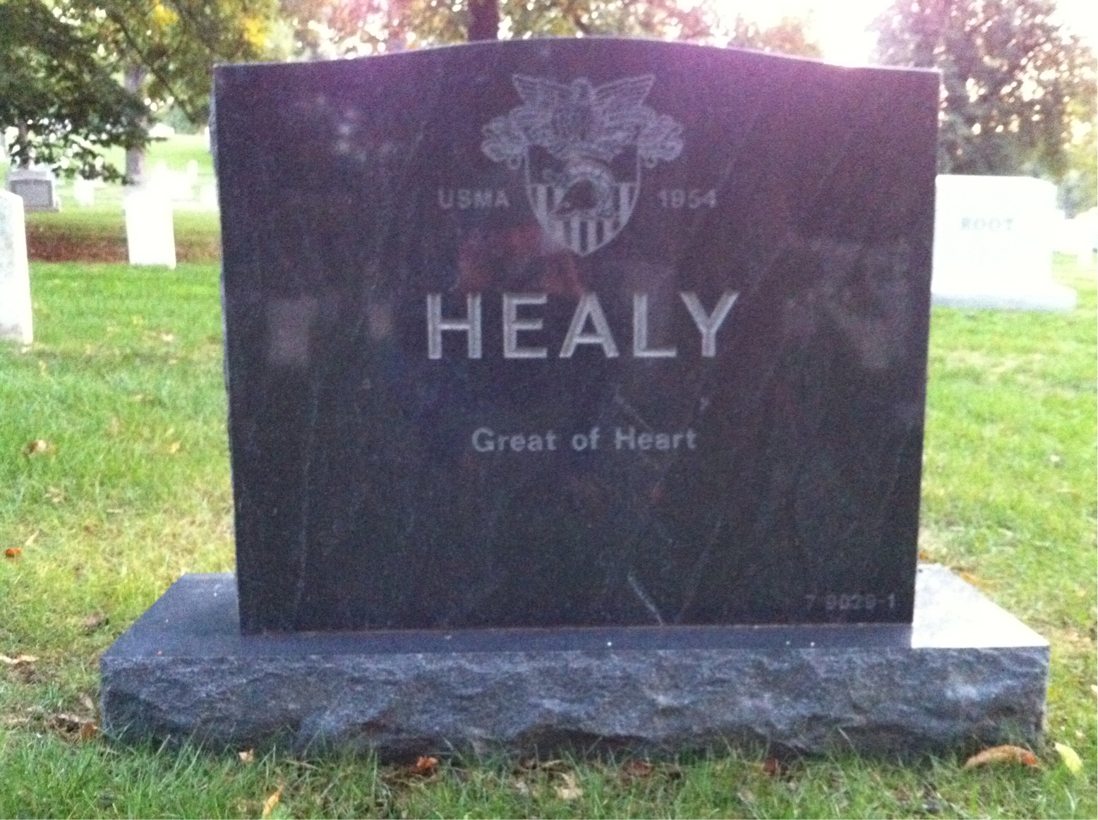 Back of headstone — Thomas Healy