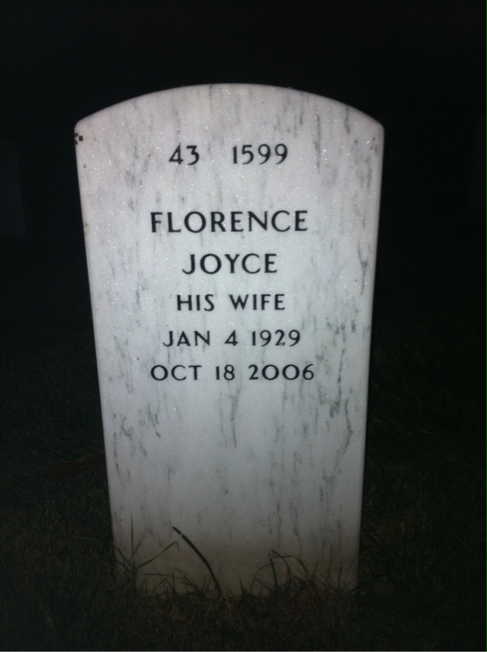 Back of headstone — Theophelus Perry