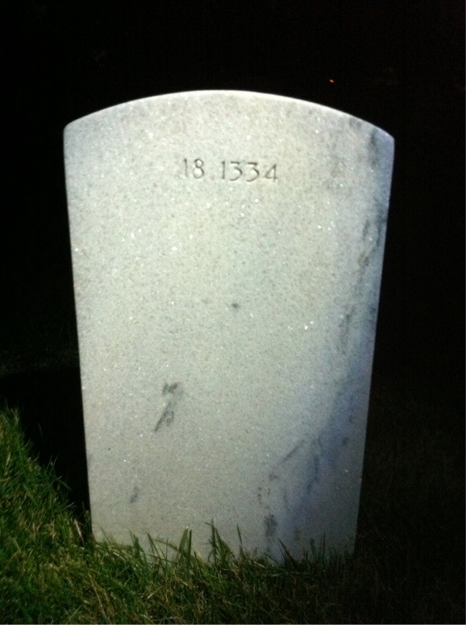 Back of headstone — James Alexander