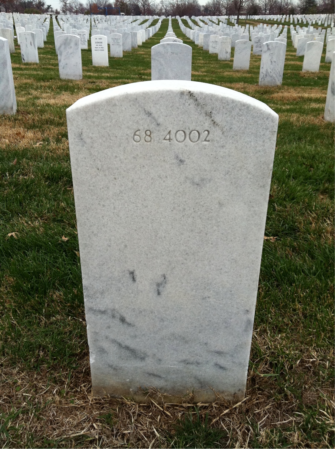 Back of headstone — Wilmer A Bush