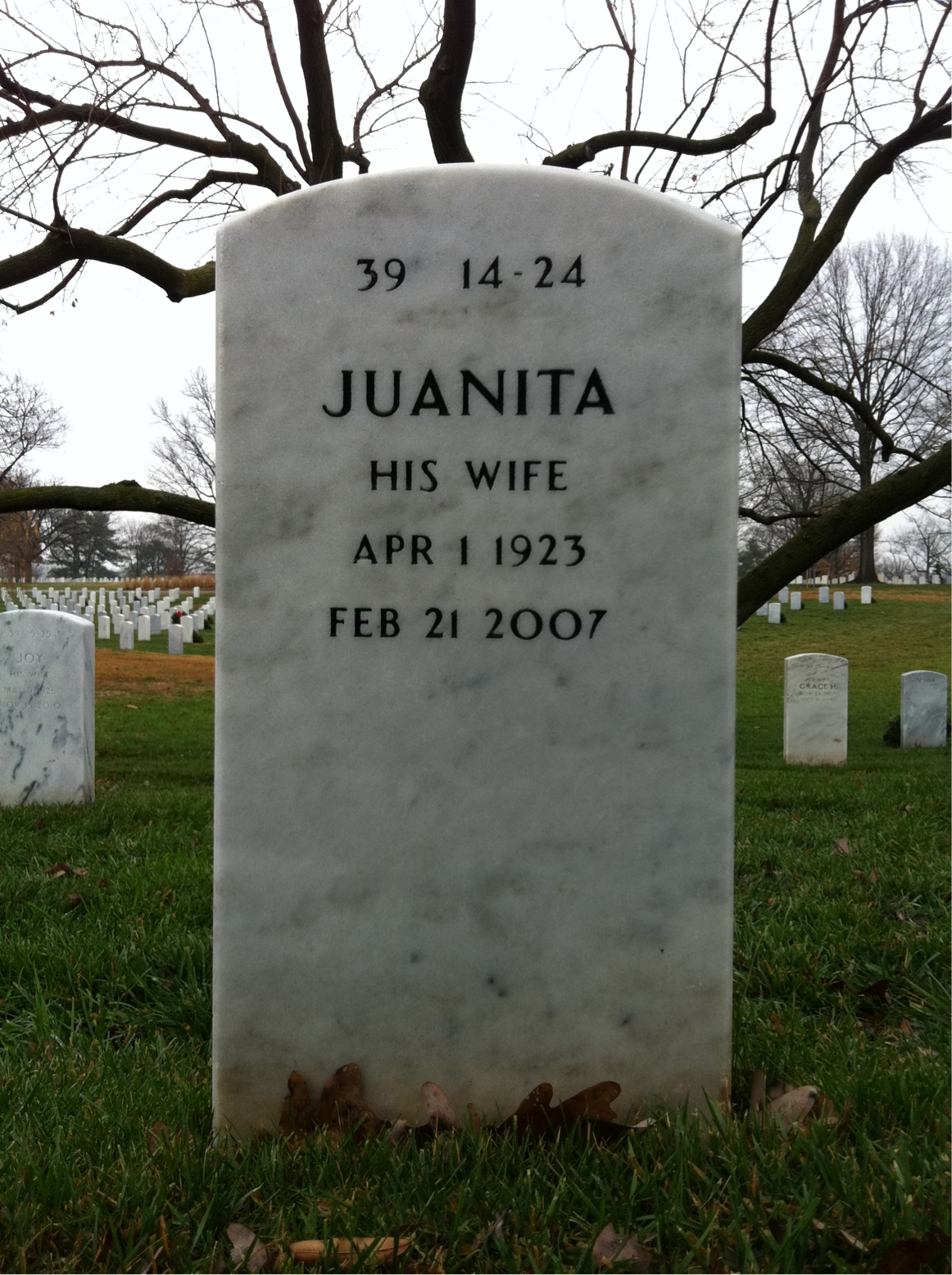 Back of headstone — Joseph Jackson