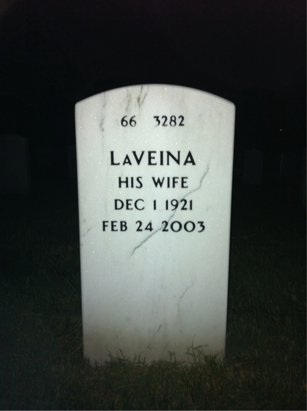 Back of headstone — Lloyd Davis