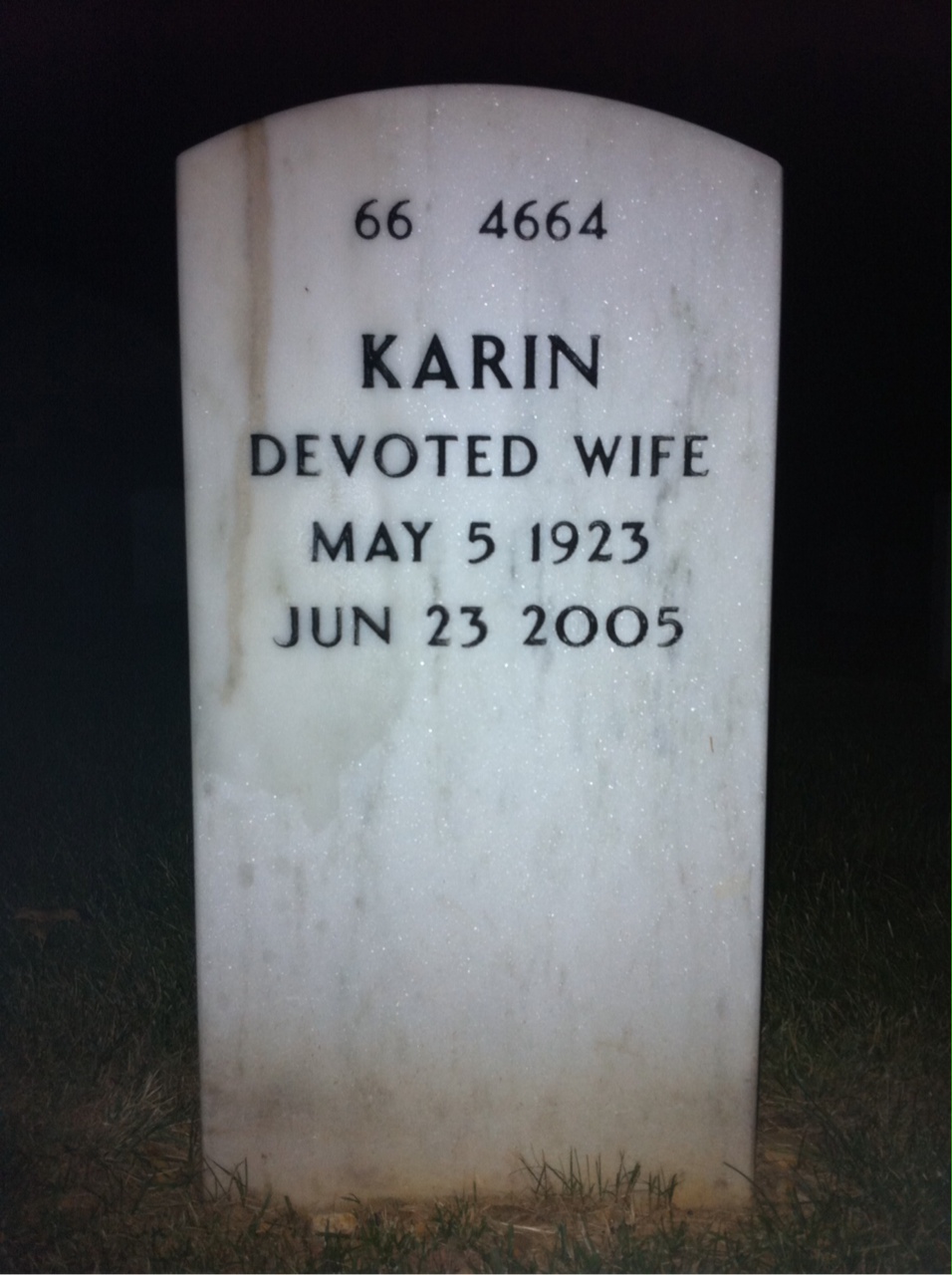 Back of headstone — Milford Isaacson