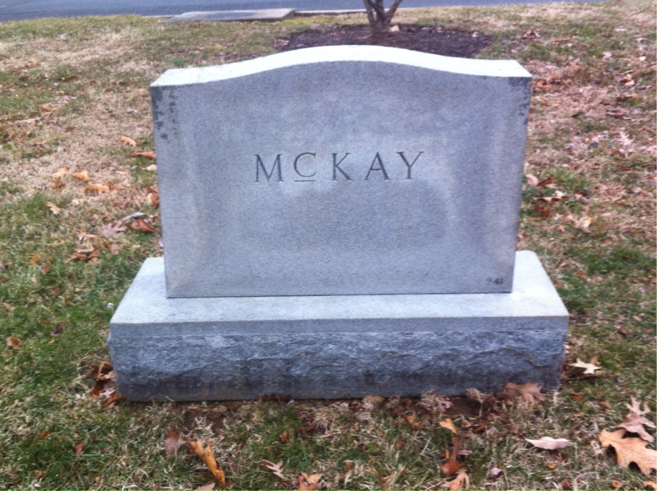 Back of headstone — James Mckay