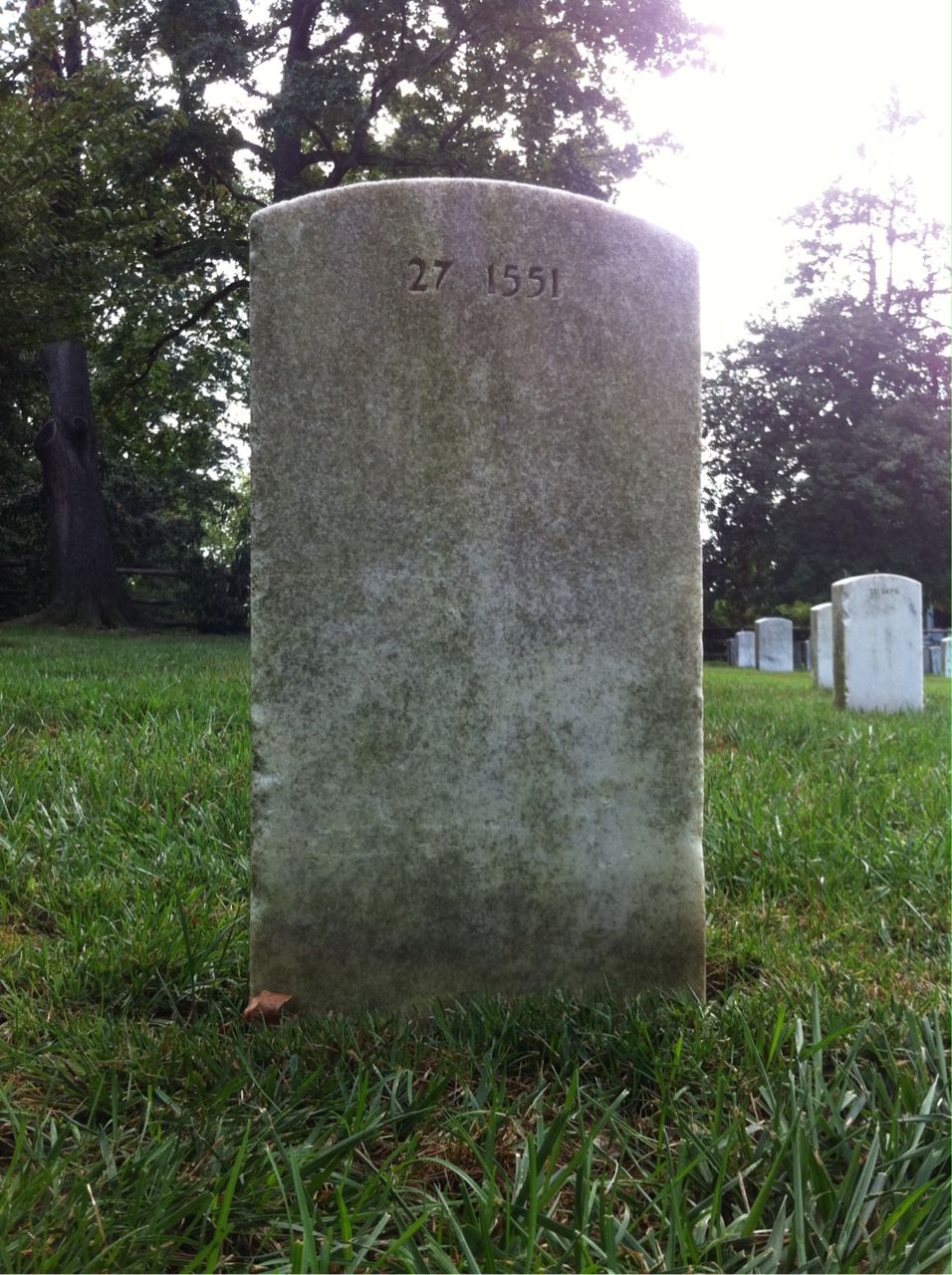 Back of headstone — Eliza Moins