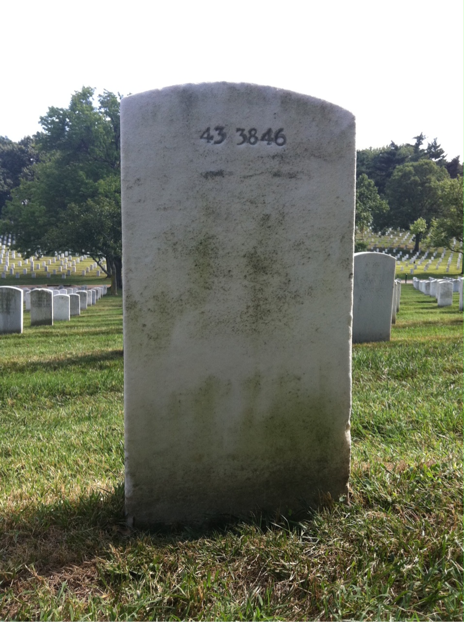 Back of headstone — Pendleton Moore