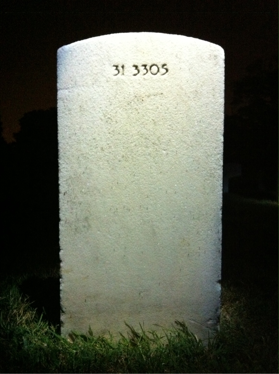Back of headstone — Ralph Arnold