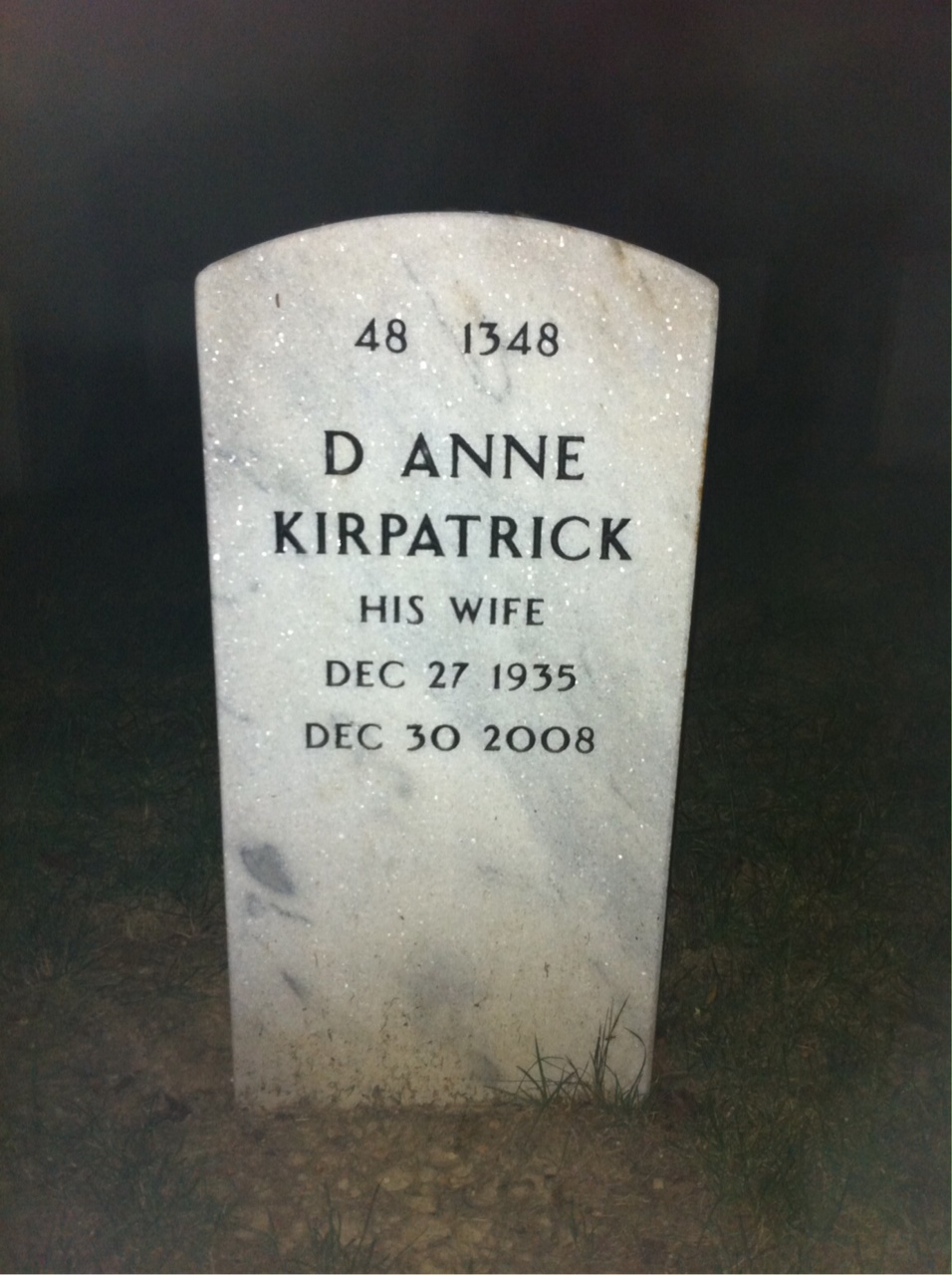 Back of headstone — Albert Smarr
