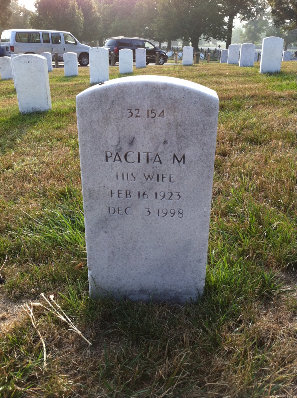 Back of headstone — Pacita Agustin