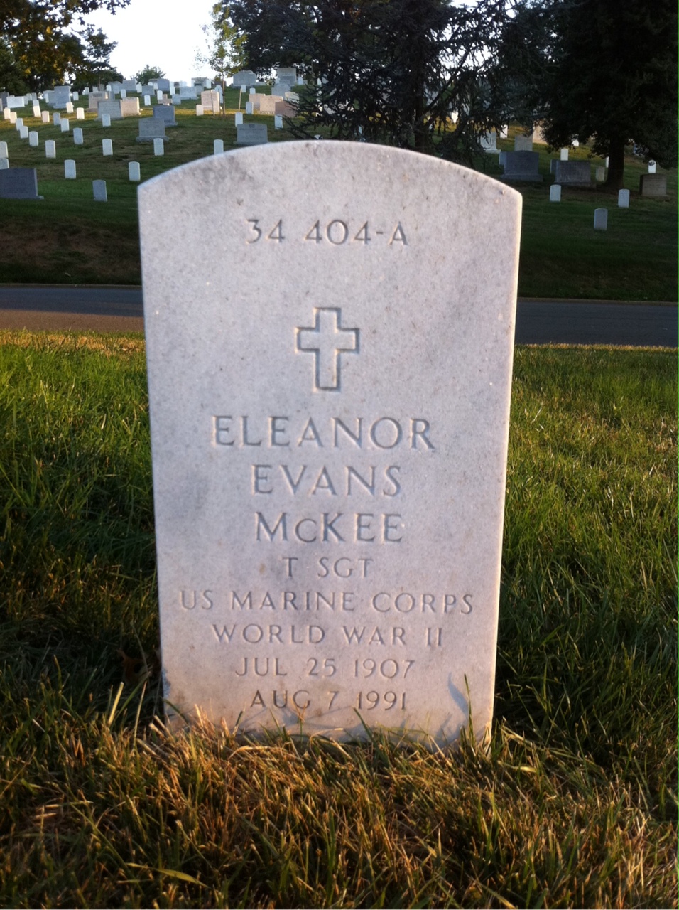 Back of headstone — Eleanor Mckee
