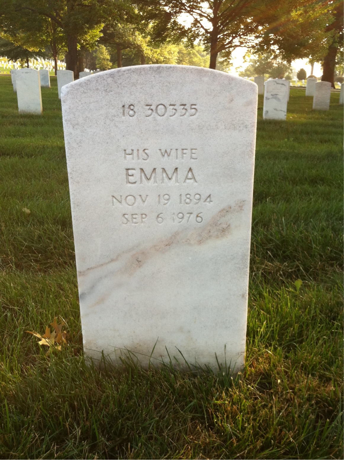 Back of headstone — William Myers