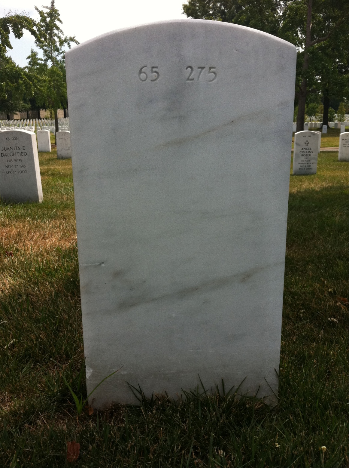 Back of headstone — Emery Aliff