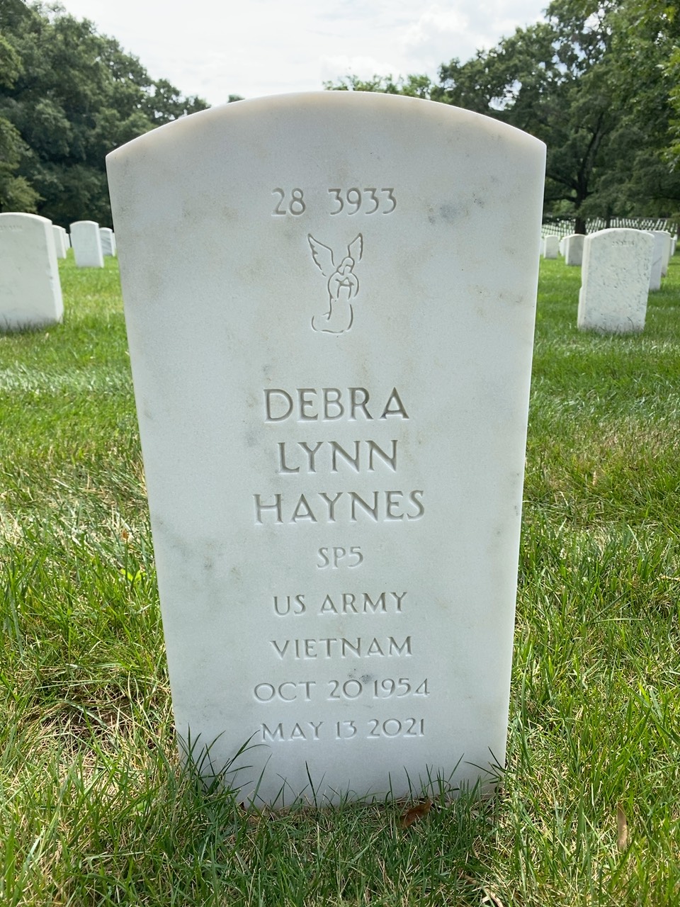 Back of headstone — Samuel Lee Haynes