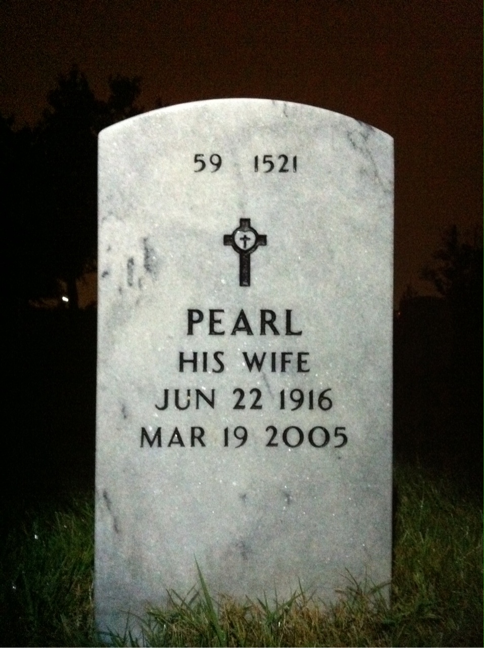 Back of headstone — Neill Patterson