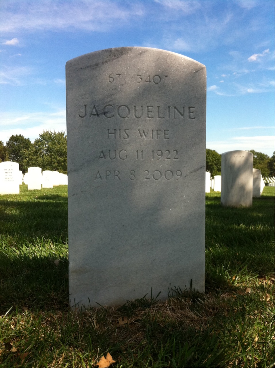 Back of headstone — Ellis Schiller