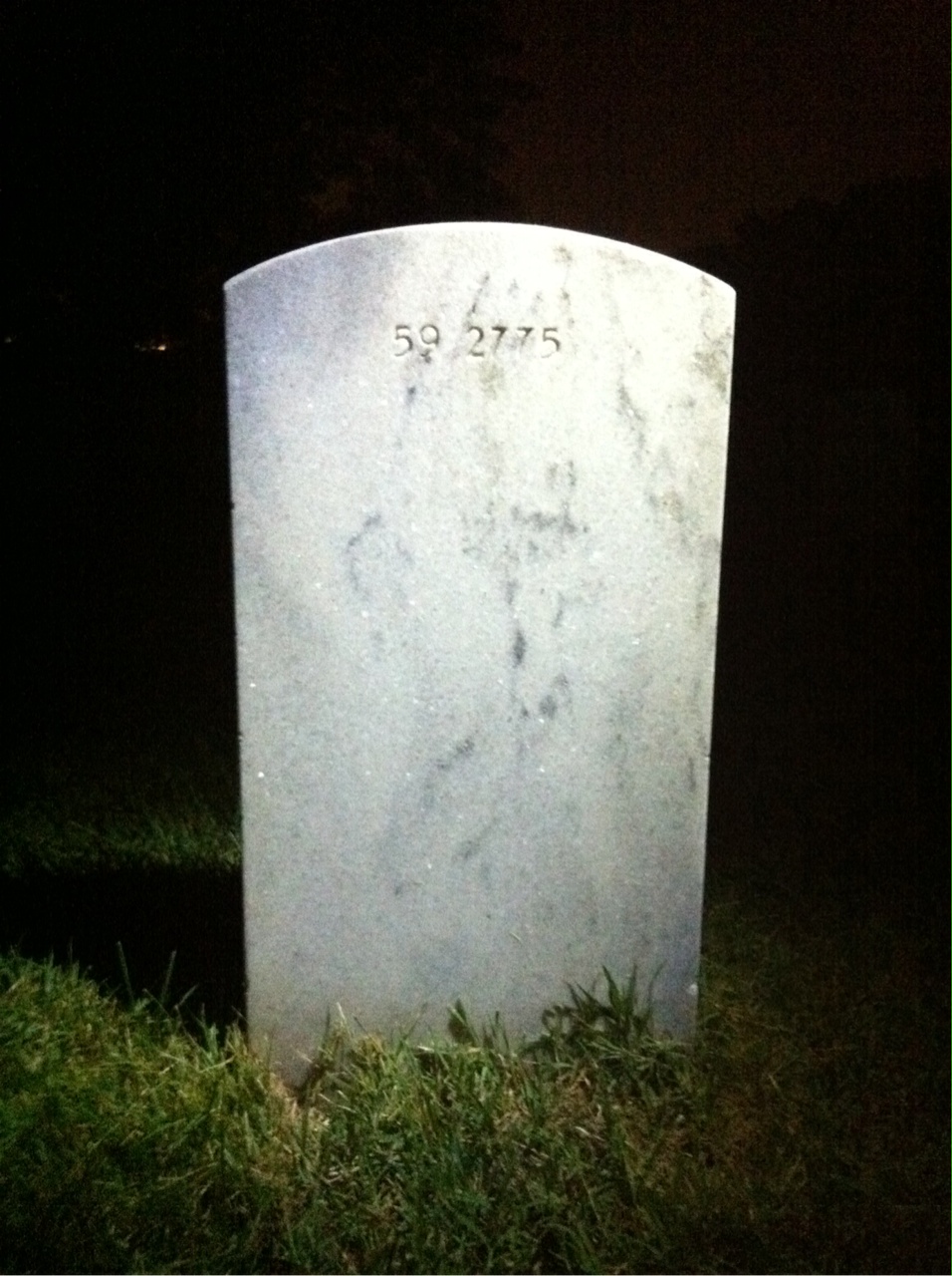 Back of headstone — Thomas O Wade
