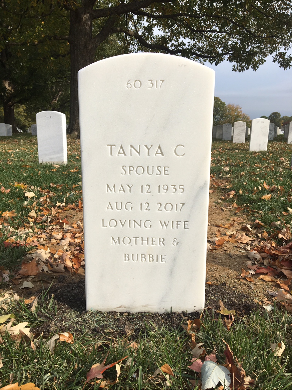 Back of headstone — Martin Rize