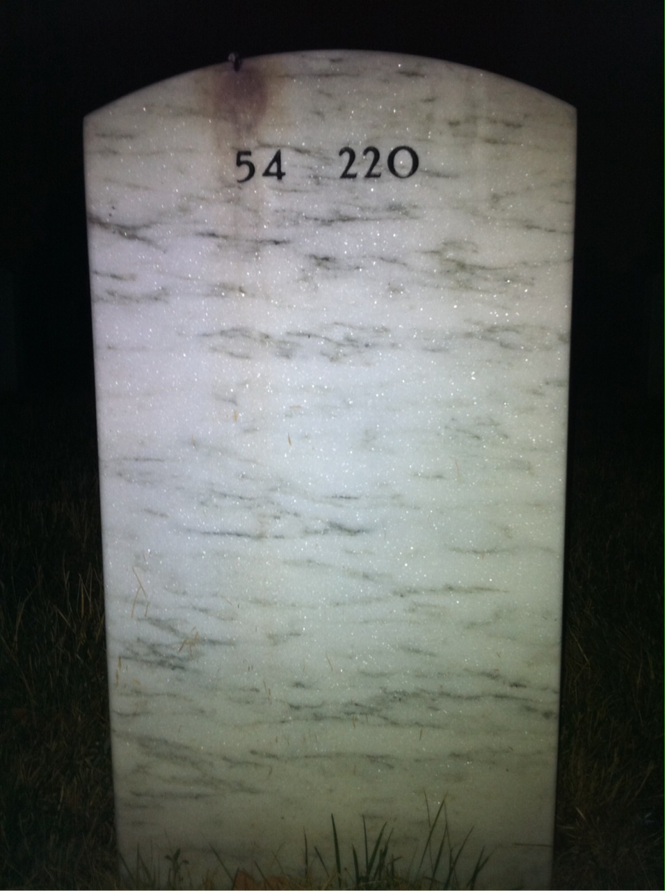 Back of headstone — Samuel Burno