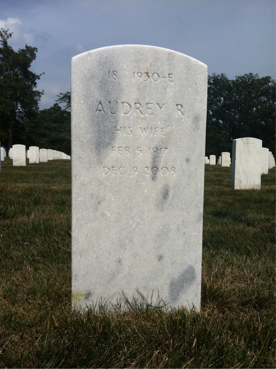 Back of headstone — Robert Tarbox