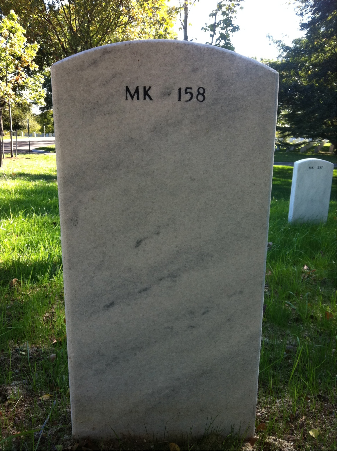 Back of headstone — William Alexander