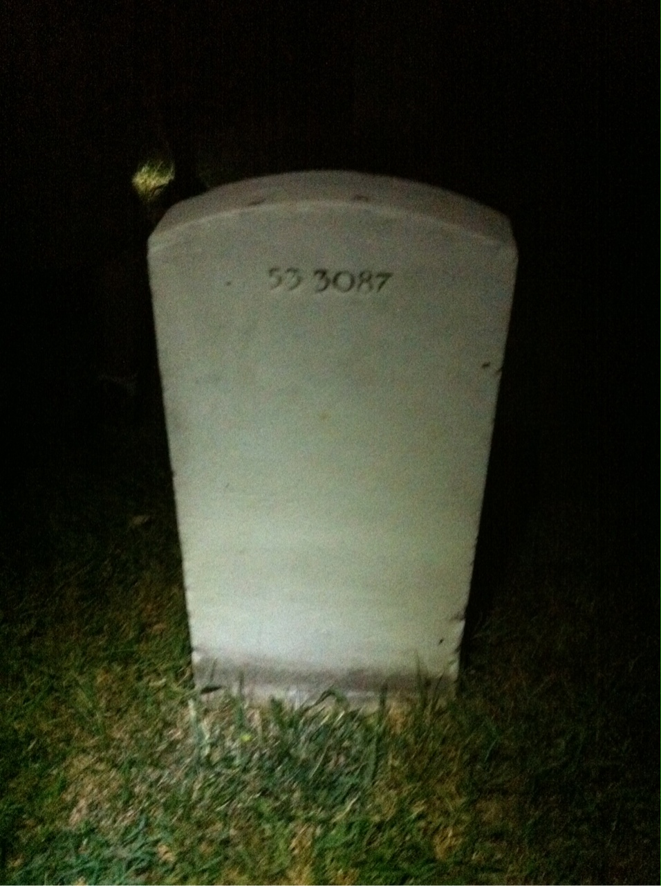 Back of headstone — Walter Lee Parker